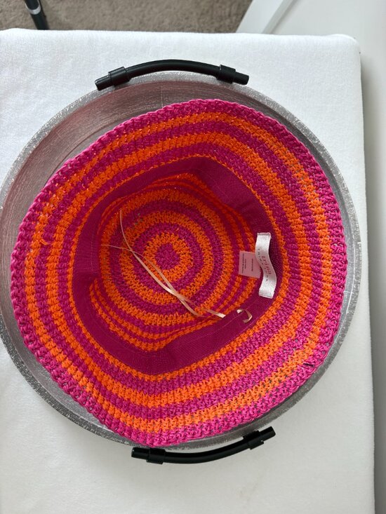 NWT - Trina Turk Palo Bucket Hat - Bright Pink and Orange Stripe main image 4